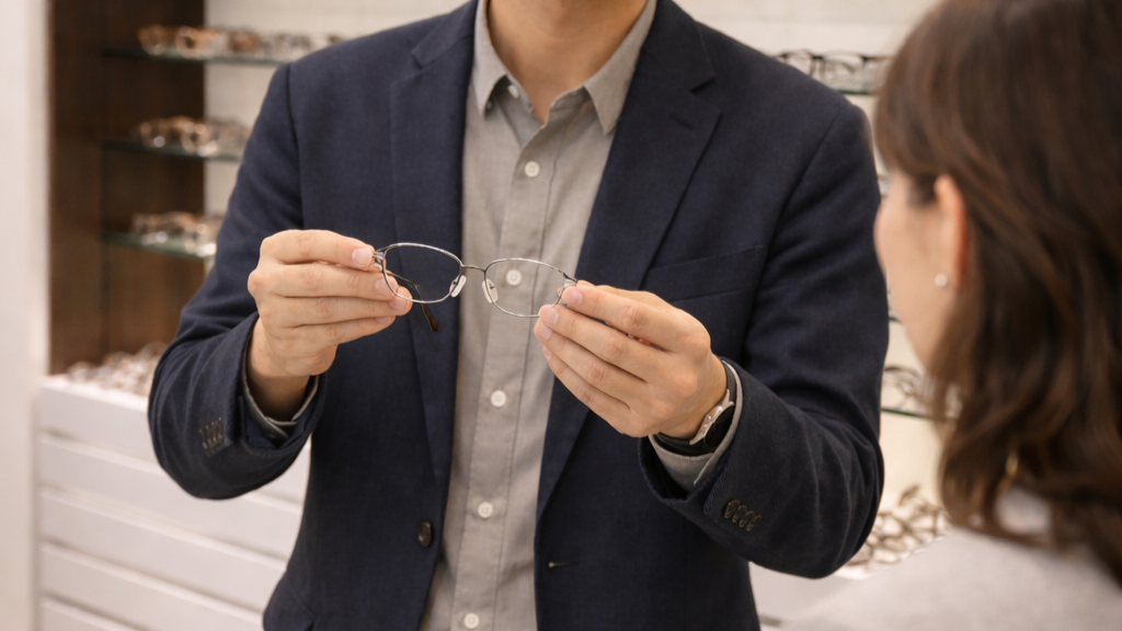 眼鏡店の接客風景